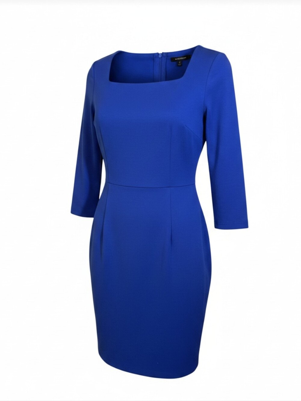 Royal Blue Sheath Dress Square Neck Business Power Dressing Classic Elegant 12